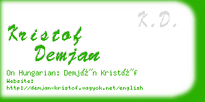 kristof demjan business card